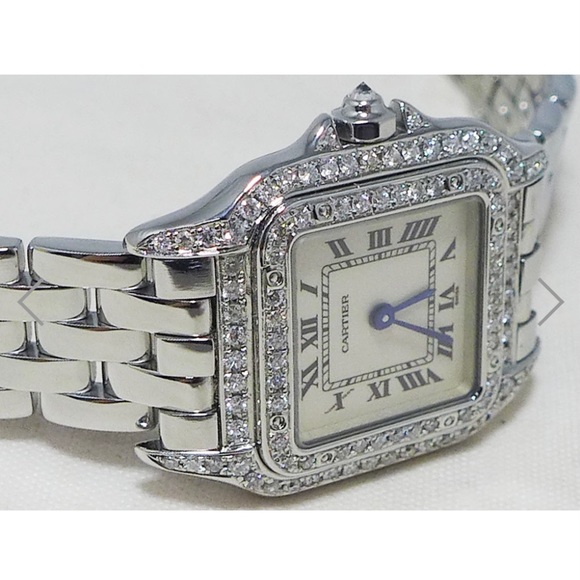 CARTIER PANTHERE 23mm Quartz Steel 0.89TCW DIAMOND Watch - Picture 4 of 11
